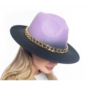 Ombre Fedora with Chain Accent